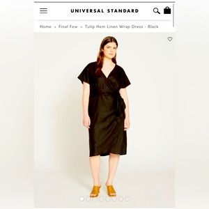 Black Linen Wrap dress